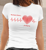 0 Copy of "Heart Races for Your Dog" Cotton T